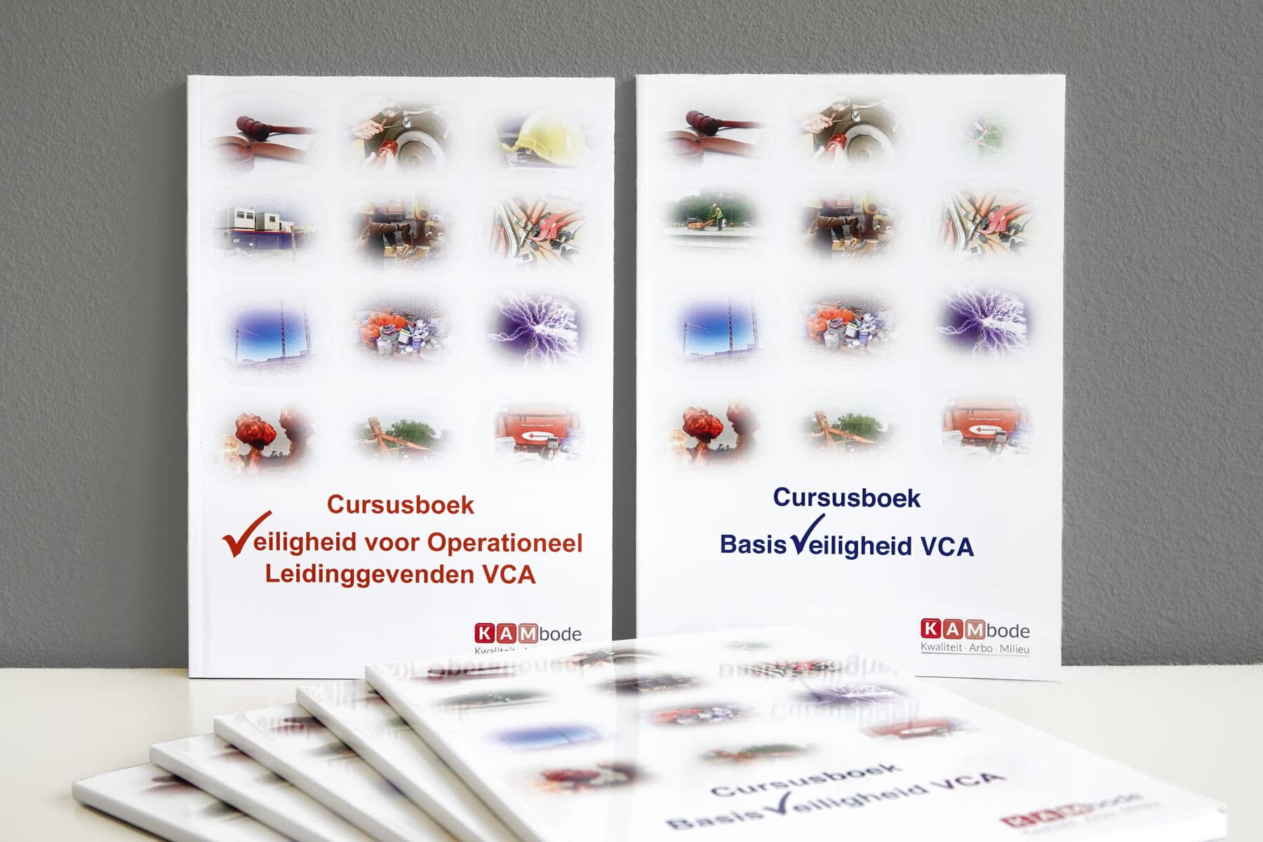 De KAMbode cursusboeken Basis Veiligheid VCA en Veiligheid voor Operationeel Leidinggevenden VCA